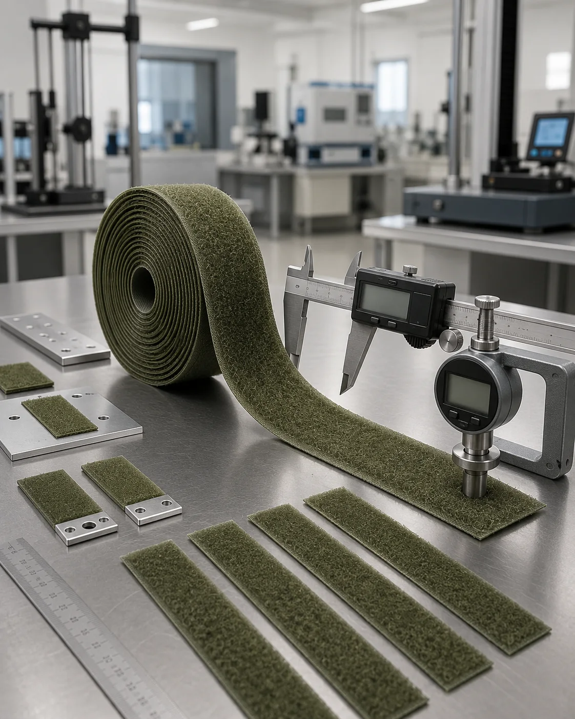 Gripnex 100% nylon hook and loop tape roll, close-up studio photograph
